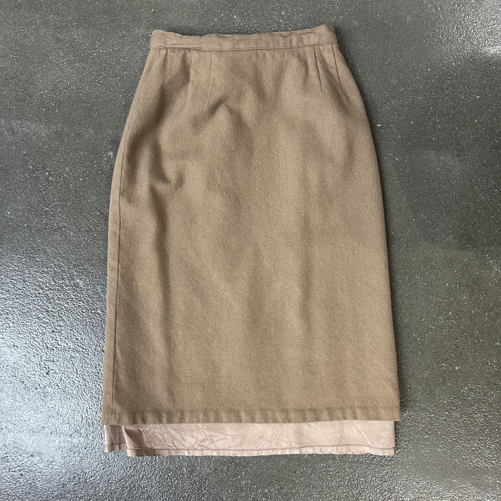 Radcliffe Skirt Womens 12 Brown Wool‎ Pencil Midi Lined Back Slit Office Work